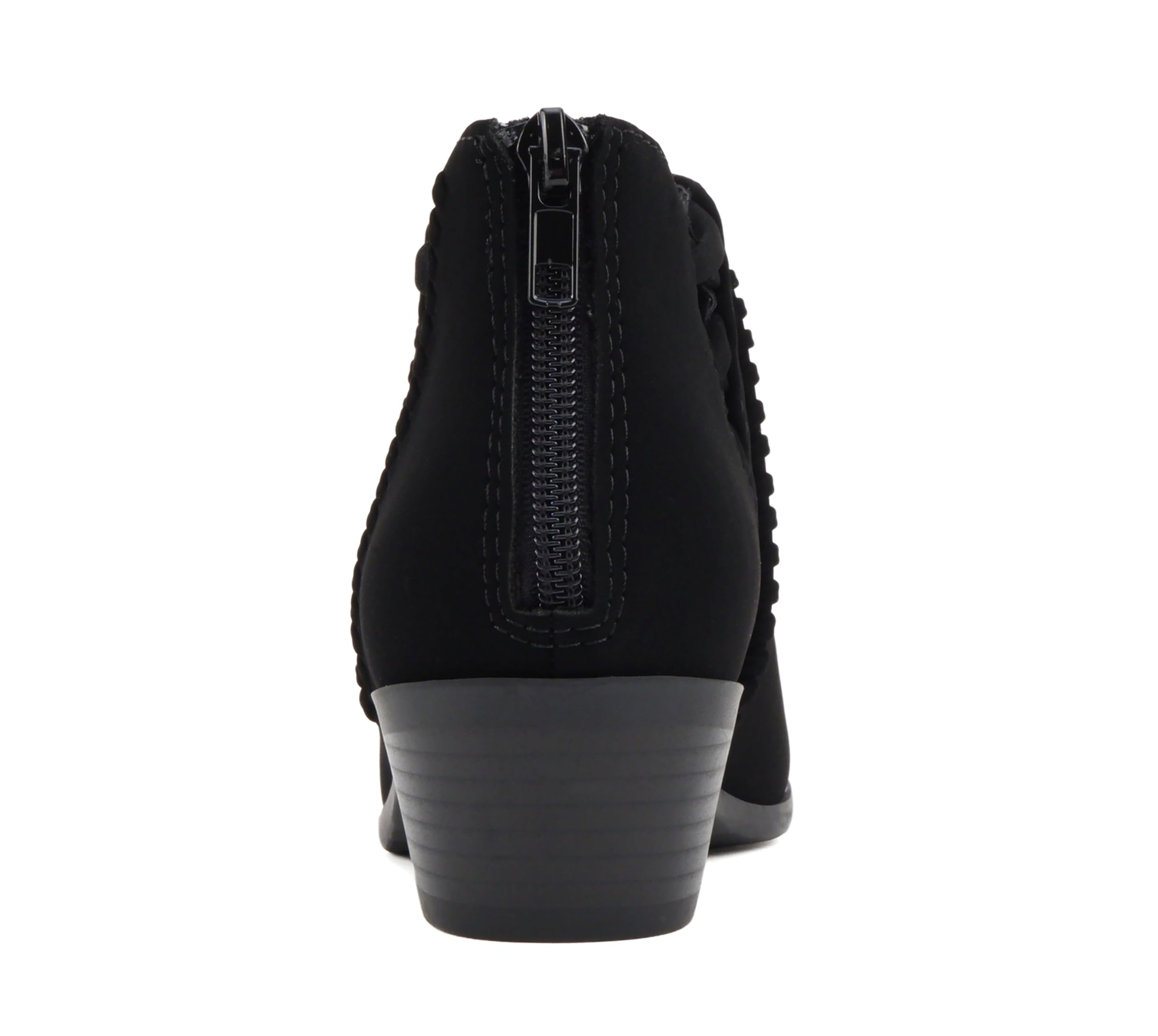 Soda Sincere Women's Low Ankle Heel Booties with Elastic Cross Straps - Stylish Comfort for Work, Date Night & Casual Outings
