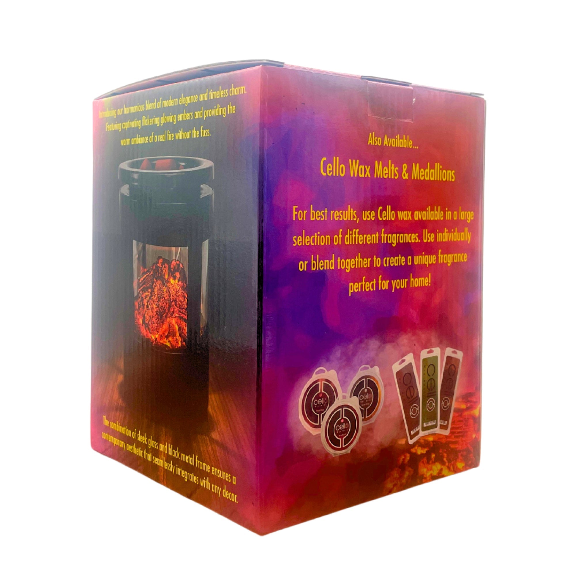 Cello Flickering Embers Electric Wax Melt Burner - Flameless Scented Wax Warmer for Home, Office & Spa Aromatherapy