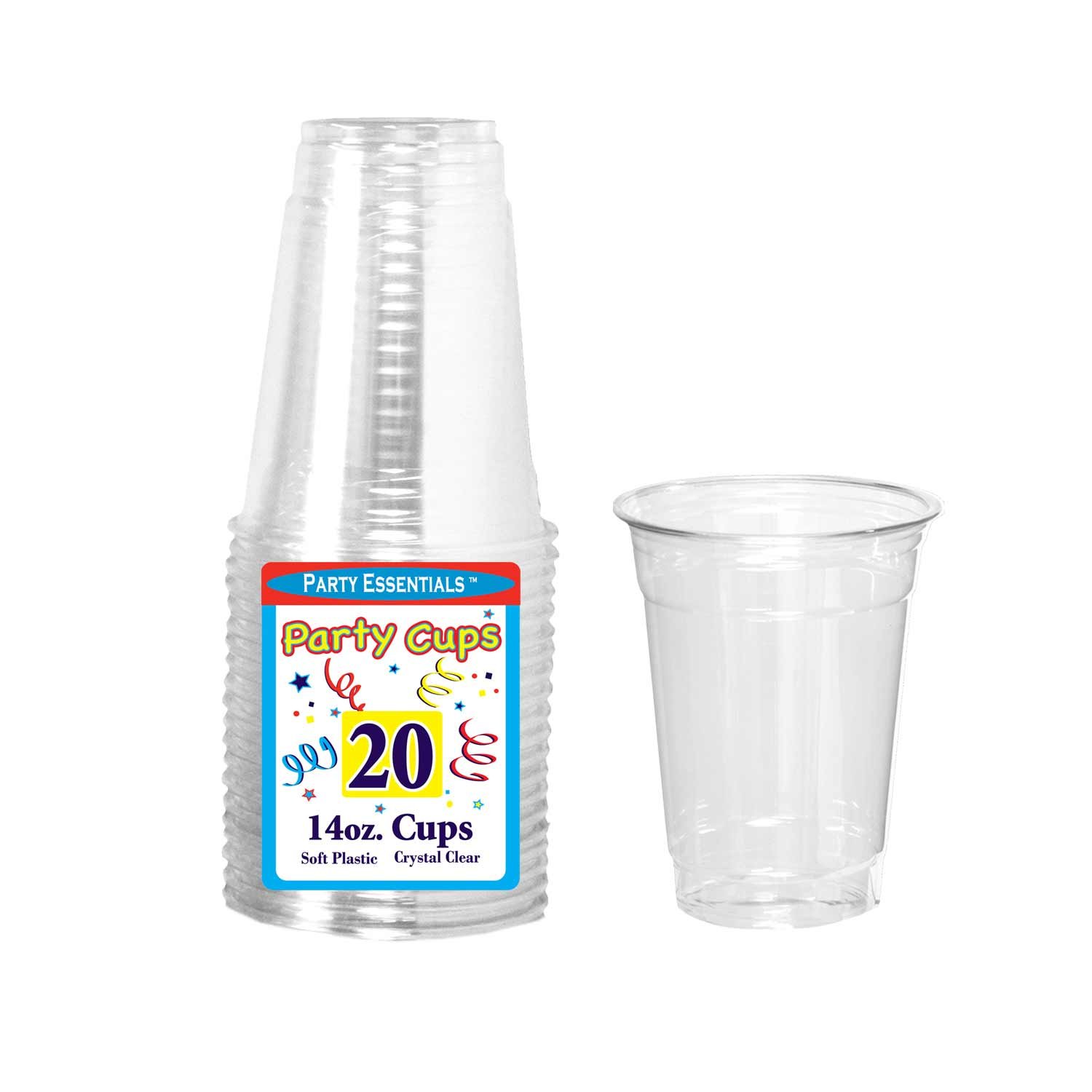 500-Pack 14oz Clear Plastic Party Cups - Disposable Soft Drink Cups for Parties, BBQs, Picnics & Events - Bulk Case of 500