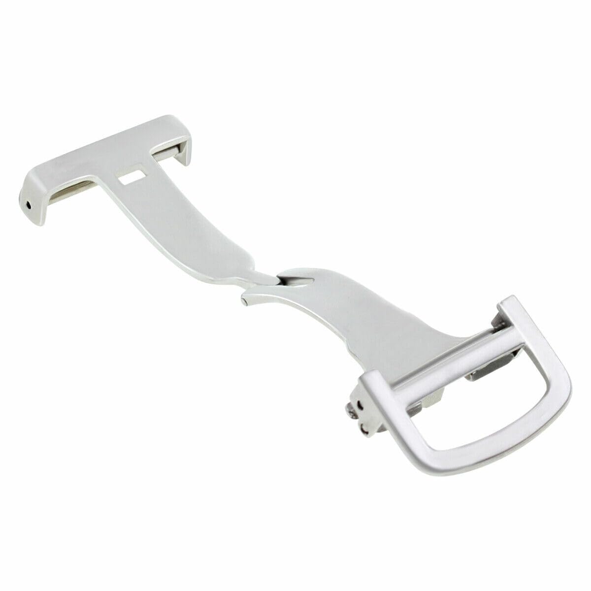 16mm Deployment Clasp Watch Band Buckle for Omega Seamaster Leather Strap - Premium Shiny Stainless Steel Replacement Buckle - Perfect for Dress Watches & Formal Occasions