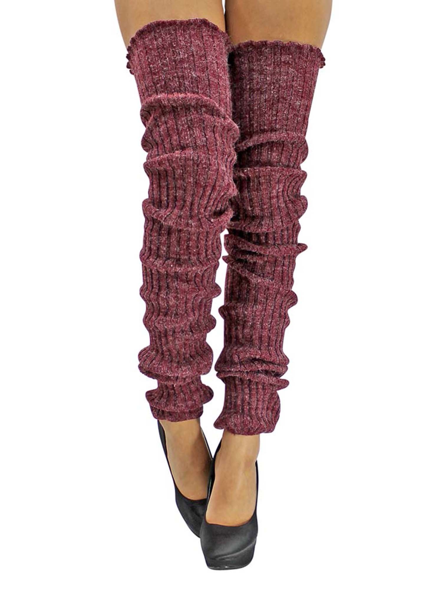 Luxury Divas Slouchy Thigh High Knit Dance Leg Warmers for Women - Cozy Winter Boot Socks, Ballet Warm Up, Yoga & Dance Class Accessories