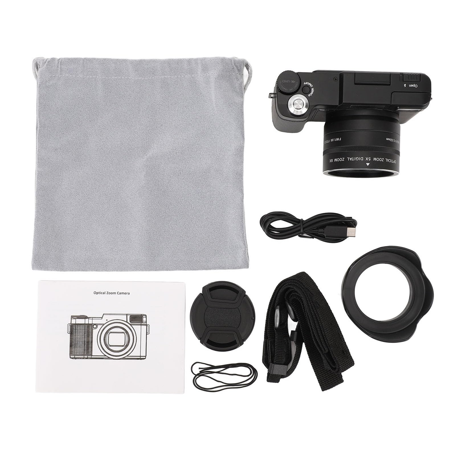 4K Digital Camera for Photography & Vlogging - 48MP HD, 5X Optical Zoom, 8X Digital Zoom, Autofocus, 3 Inch Screen - Compact Travel Camera for YouTube, TikTok, Vacation & Outdoor Adventures