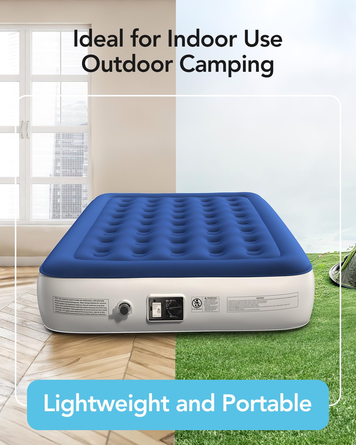 iDOO Queen Air Mattress with Built-in Pump - 13