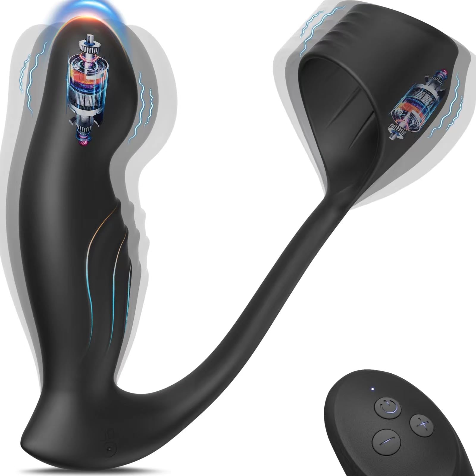 Premium Prostate Massager for Men - 10 Vibration Modes Anal Vibrator with Cock Ring, SMAM Butt Plug & P-Spot Stimulator - Couples Sex Toy for Enhanced Pleasure & Intimacy (Perfect for Solo Play & Partnered Exploration)