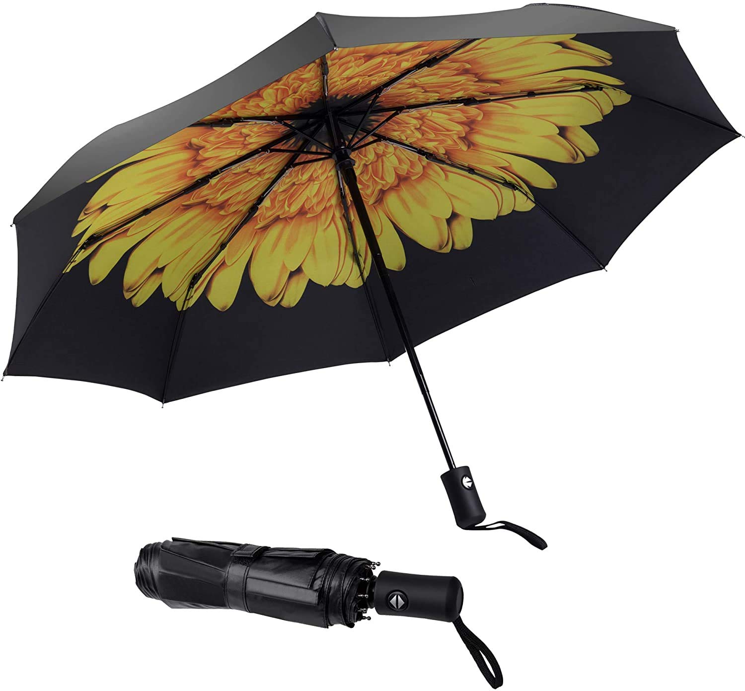 SY COMPACT Travel Umbrella - Windproof Automatic Open Close Umbrella with UV Protection - Perfect for Commuting, Business Travel & Outdoor Activities