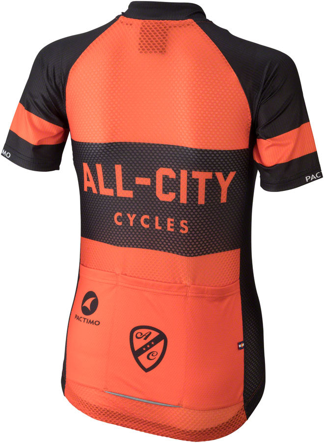 All City Classic Women's Short Sleeve Cycling Jersey - Orange, X Small | Perfect for Road Biking, Commuting & Outdoor Sports