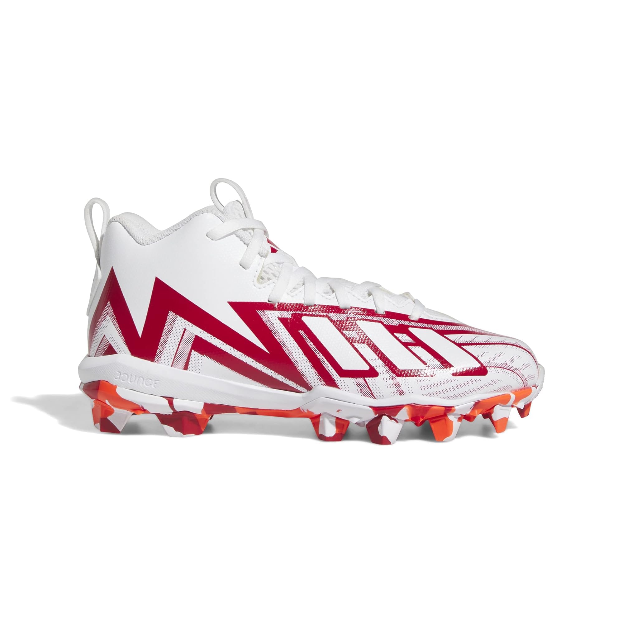adidas Freak Spark 23 Football Cleats for Kids - White/Team Power Red/Solar Red - Unisex Youth Size 2.5 US - Lightweight Soccer Shoes for Training & Matches