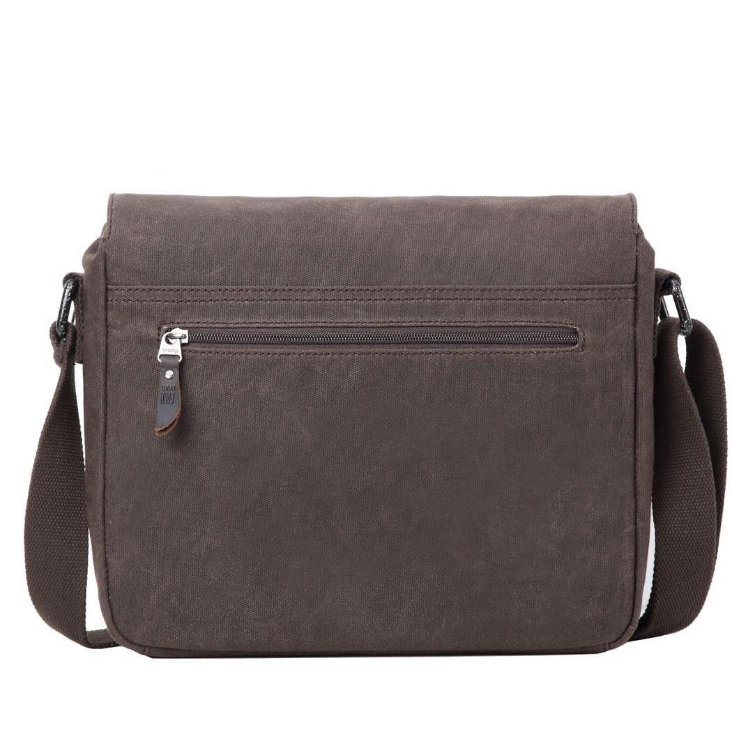 TRP0443 Troop London Heritage Canvas Leather Messenger Bag - Stylish Laptop & Tablet Friendly Travel Bag for Work, School & Daily Commute