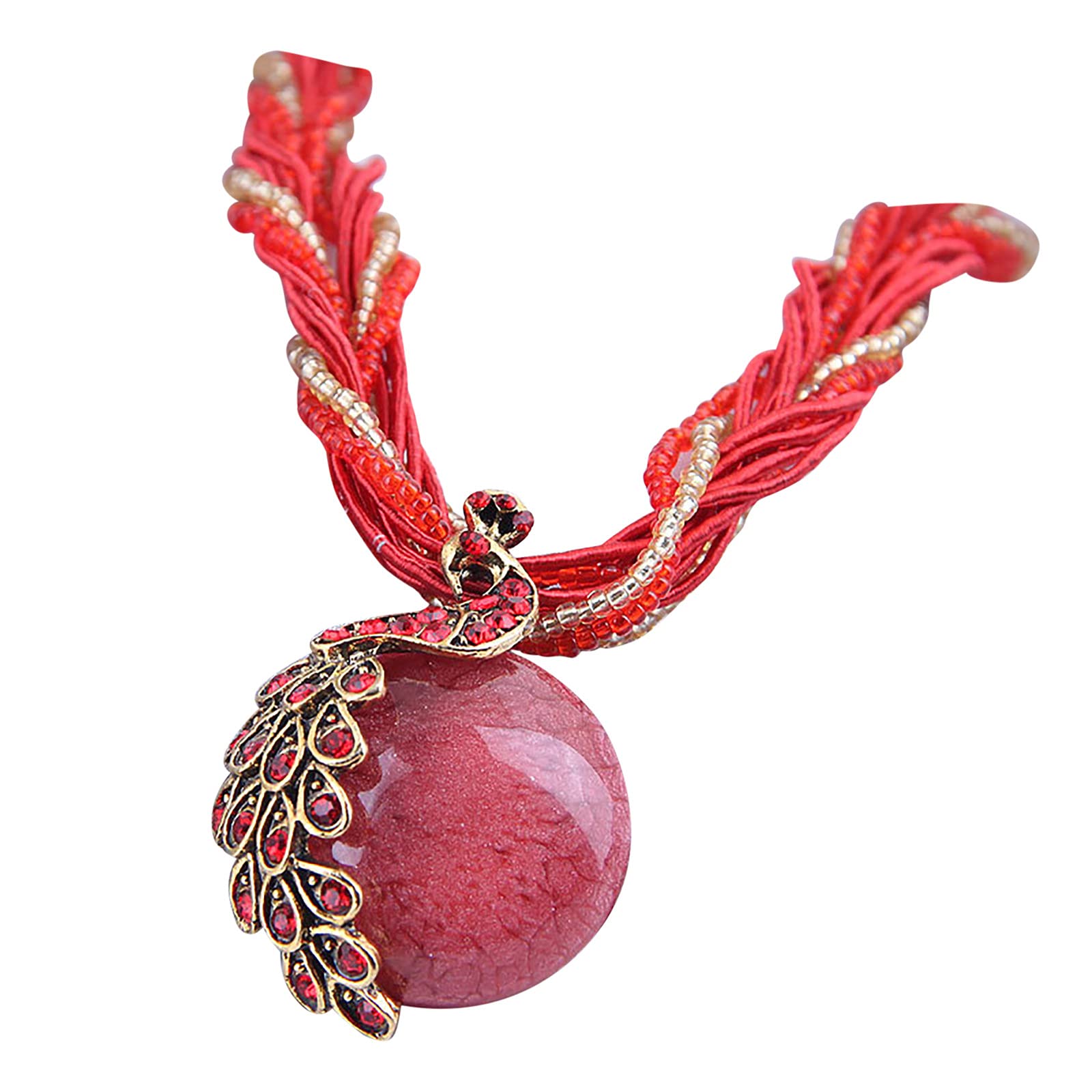 Elegant Peacock Necklace for Women - Statement Rhinestone Bohemian Jewelry with Pendant, Perfect Gift for Her | Ideal for Parties, Weddings & Special Occasions