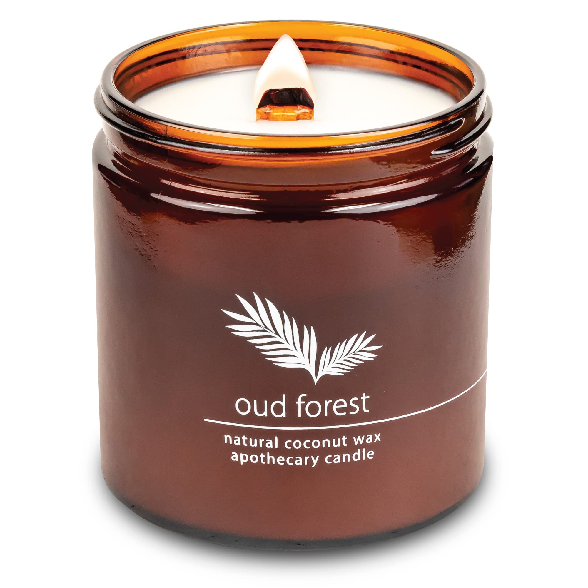 Premium Handcrafted Wood Wick Candle - 16oz Natural Coconut Wax with Crackling Sound, Oud Forest Scent | Perfect for Relaxation, Meditation & Home Decor | Luxury Aromatherapy Gifts for Women & Men