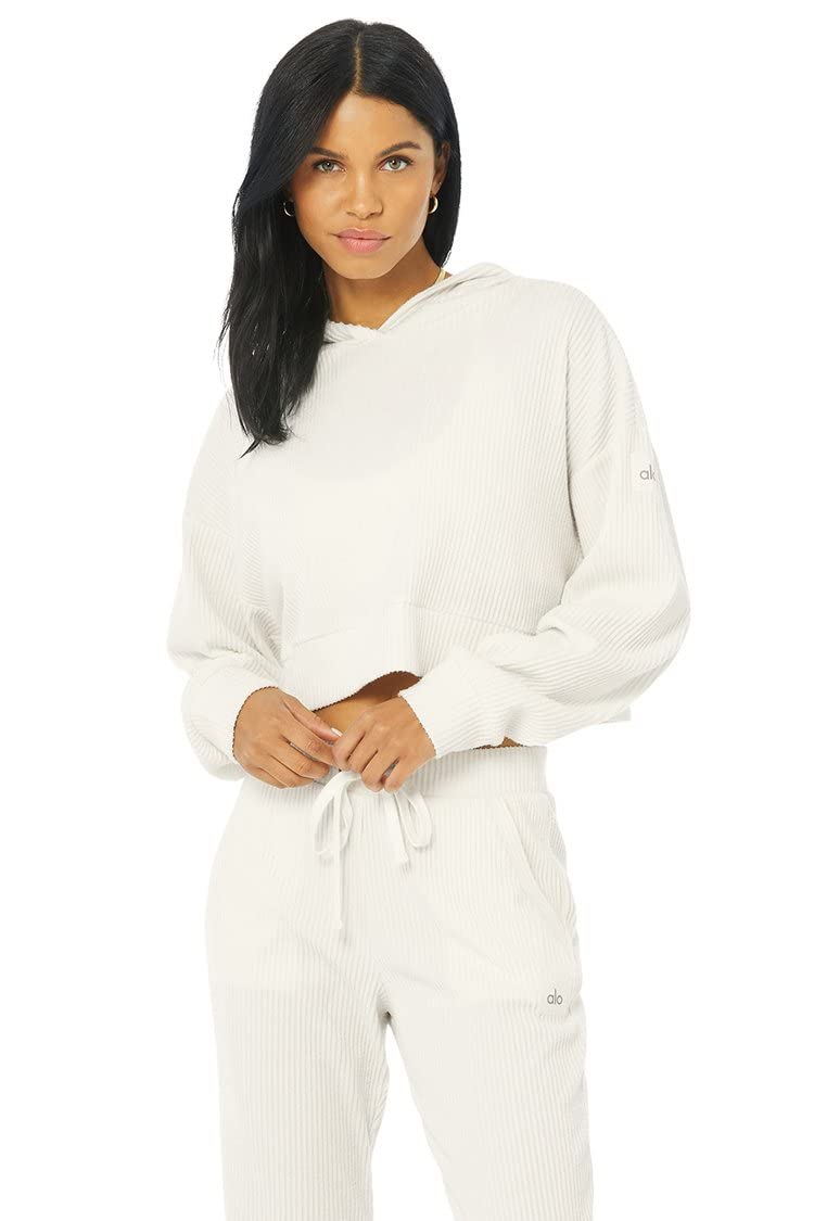 Alo Women's Muse Hoodie - Soft Fleece Pullover Hooded Sweatshirt for Yoga, Gym & Lounge Wear | Cozy Casual Outerwear for Women