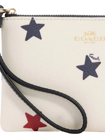 Coach Corner Zip Wristlet with American Star Print - Stylish Crossbody Bag for Women, Perfect for Everyday Use, Travel & Parties