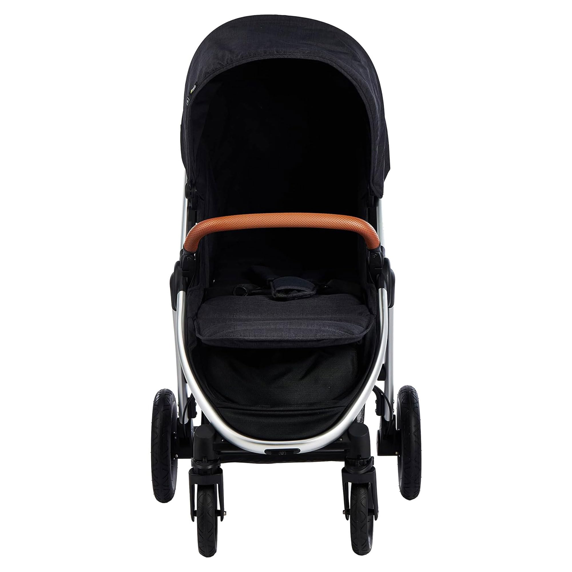 Hauck Uptown Deluxe Stroller - Lightweight Compact Foldable Baby Stroller with One-Hand Fold, Adjustable Reclining Seat & Height, Cup Holder, Supports Up to 55 lbs - Melange Black - Perfect for City Walks, Shopping & Travel