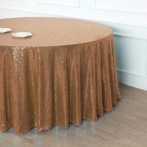 132 Inch Sequin Round Tablecloth - Premium Gold Payette Fabric for Weddings, Birthdays, Christmas & Party Decorations | Elegant Banquet, Reception, and Home Celebration Table Cover