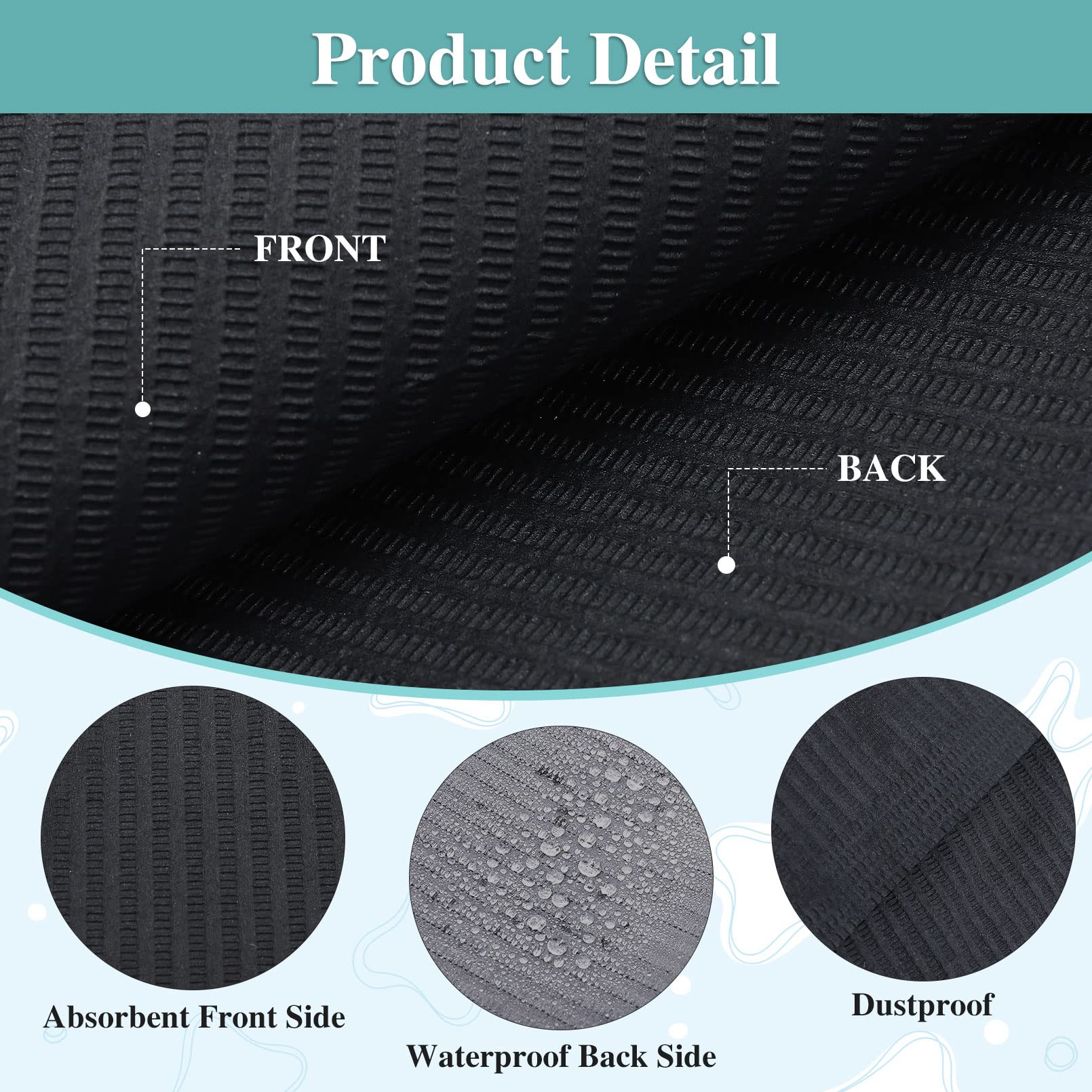 125 Pack Black Dental Bibs - 3 Ply Disposable Waterproof Dental Bibs Sheets (13