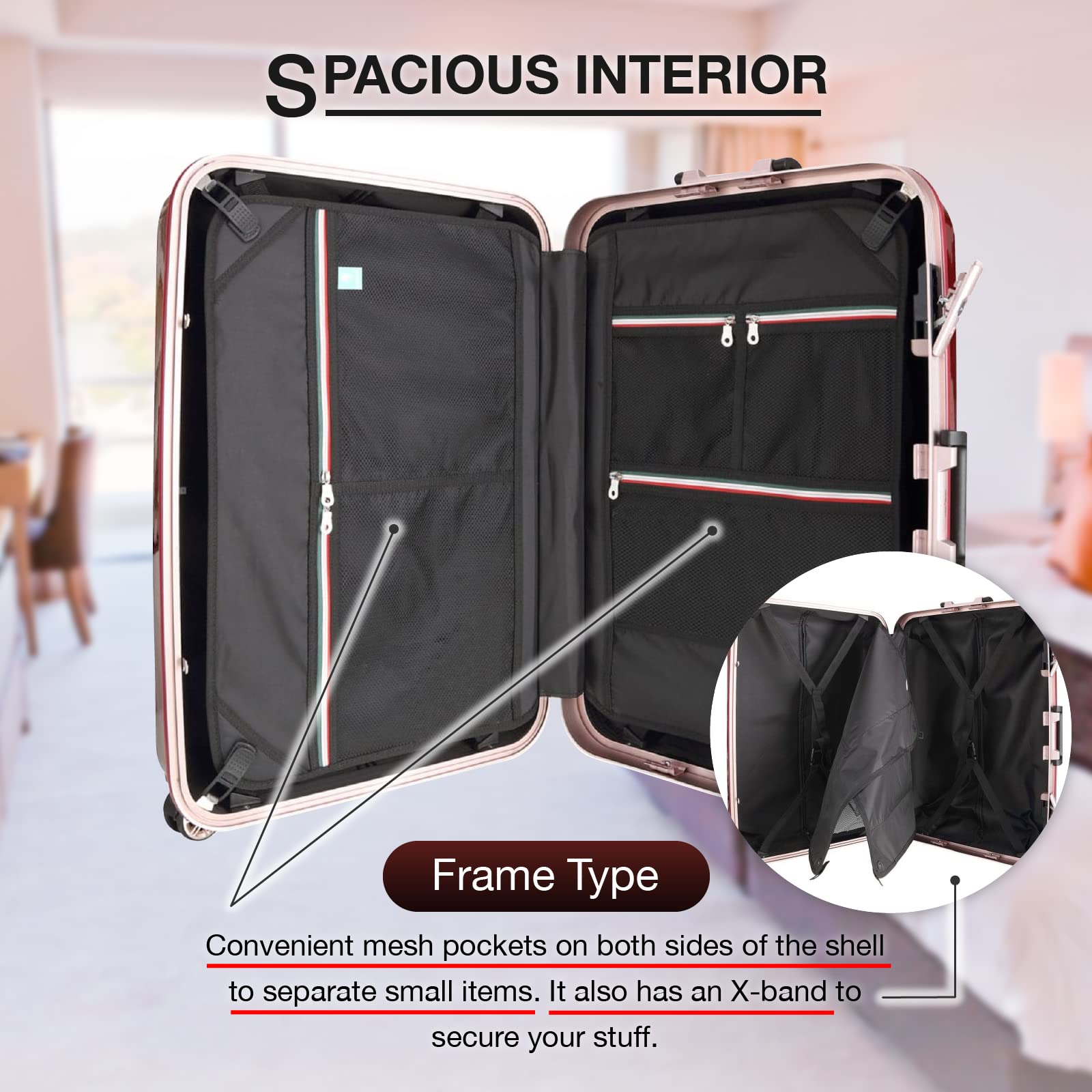 LEGEND WALKER 28-inch Durable Aluminum Frame Hardshell Suitcase - Carbon Black | Lightweight Checked Luggage for International Travel & Business Trips