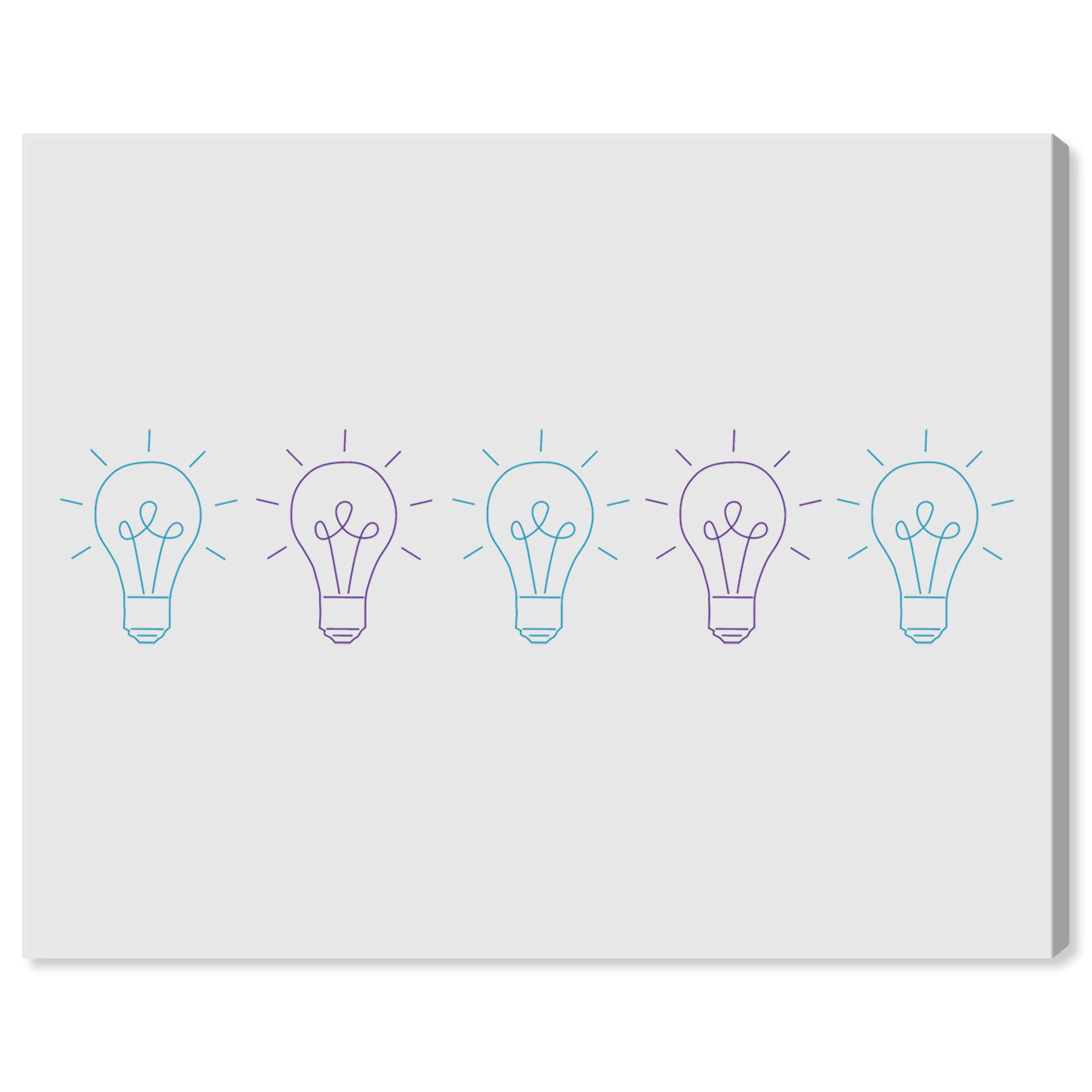 Oliver Gal Artist Co. 'Light Bulbs in Line' Wall Art Canvas Print - 30
