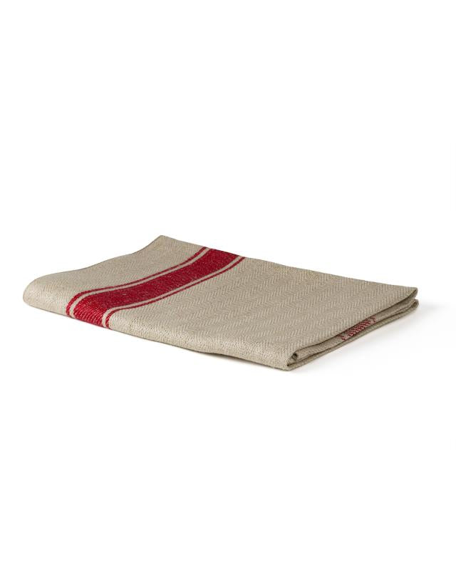 Premium Linen Kitchen Towel 50 x 70 cm - Rustic Red Checkered Pattern - Absorbent & Durable for Cooking, Baking & Dish Drying
