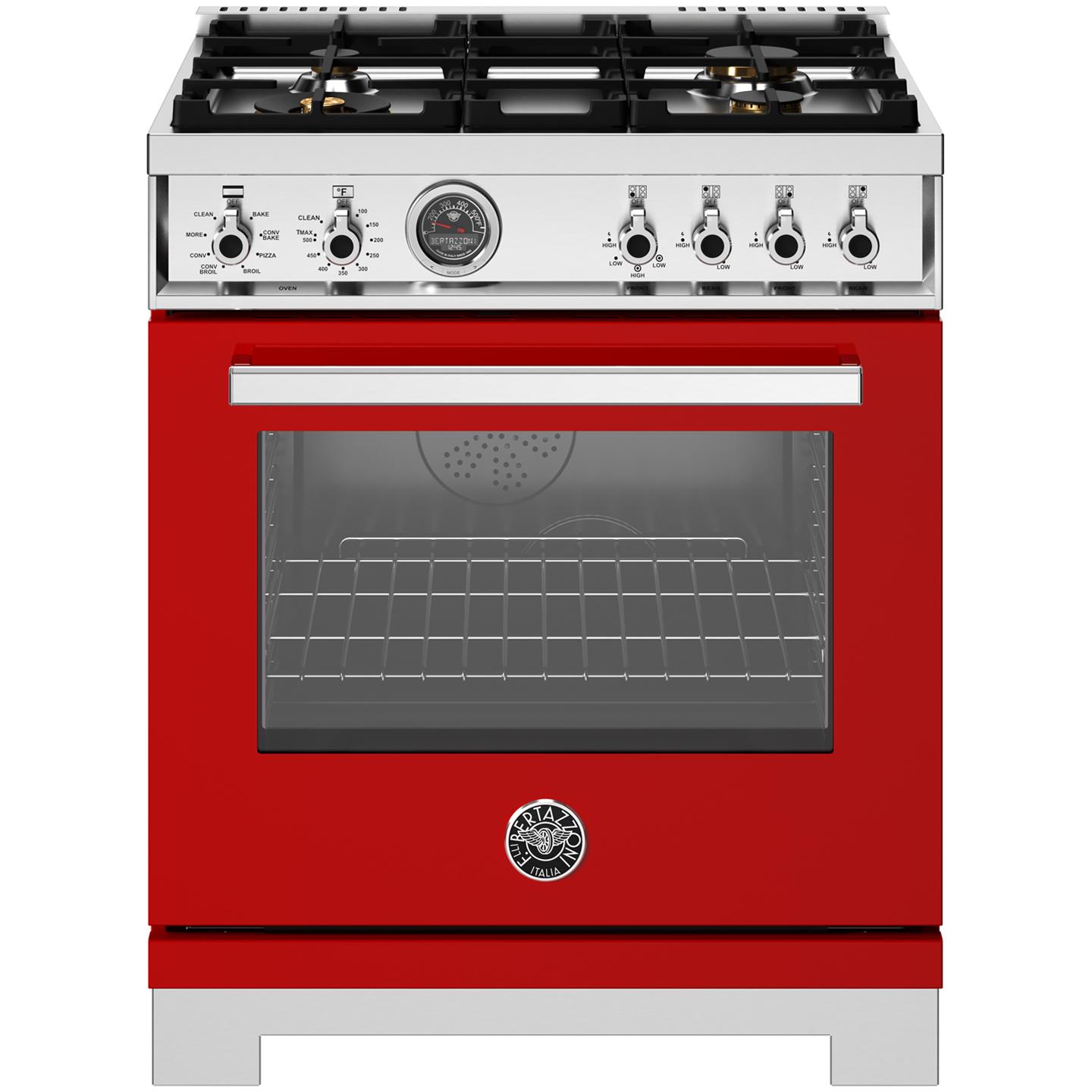 Bertazzoni PRO304BFEPROT 30-Inch Freestanding Dual Fuel Range - Professional Gas Stove & Electric Oven for Home Chefs | Perfect for Modern Kitchens, Cooking Enthusiasts & Gourmet Meal Preparation