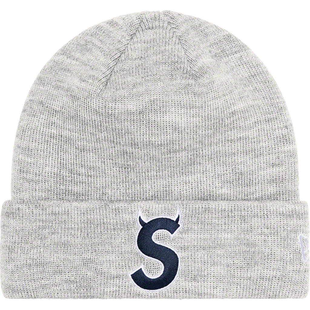 Supreme New Era S Logo Beanie - Grey Winter Hat for Men & Women - Perfect for Cold Weather, Outdoor Sports & Streetwear Fashion