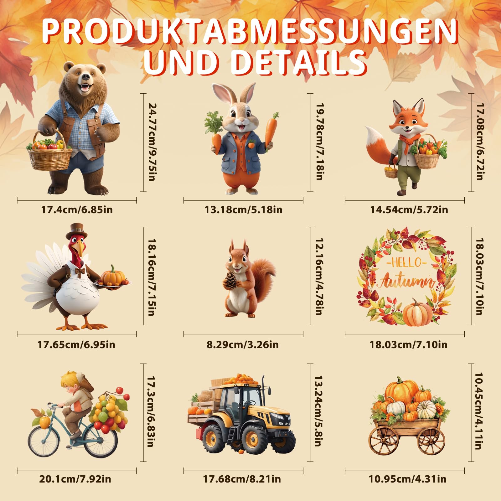 Joyoldelf 88-Piece Autumn Window Stickers Set - Fall Home Decor with 3D Animated Scarecrow, Bear & Rabbit Designs - Thanksgiving Window Clings for Glass Doors & Windows - Perfect for Seasonal Home Decorating & Holiday Parties