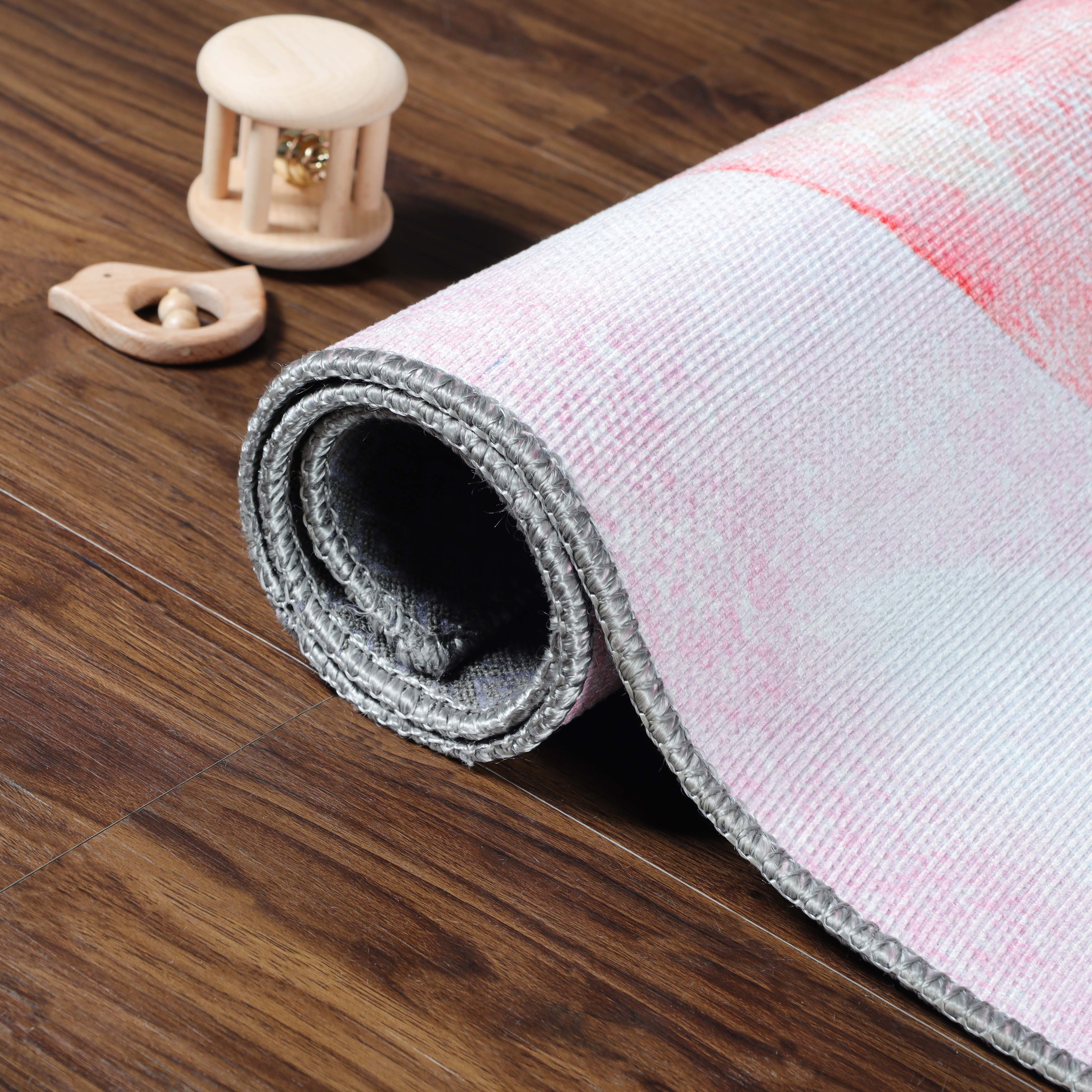 Vibrant Elephant Non-Slip Kids Playroom Rug - Soft & Safe Floor Mat for Nursery, Bedroom, and Play Areas