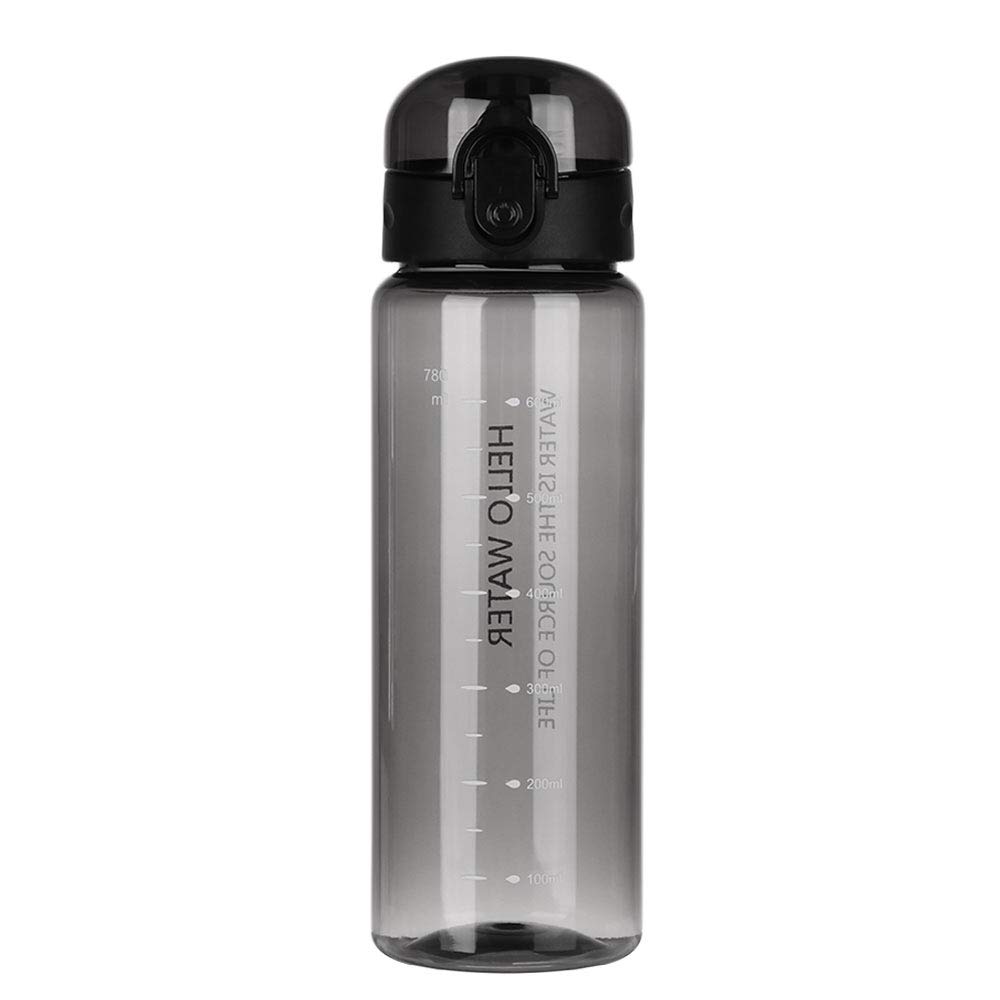 Best 780ml Sports Water Bottle - Leakproof, Portable & Clear Gym Bottle for Travel, Running & Workouts (Black)