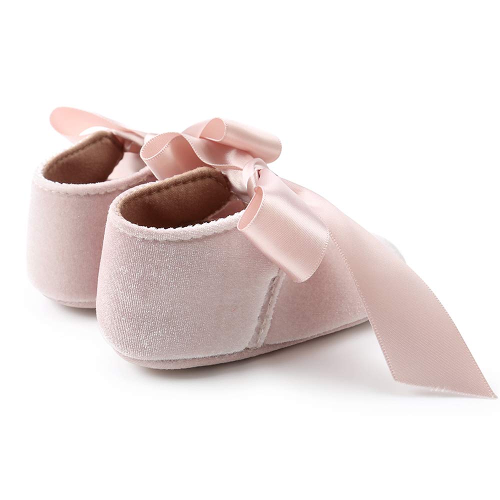 Baby Girls Mary Jane Flats - Anti-Slip Rubber Sole Bow Dress Shoes for Toddlers | Princess Style First Walkers for Special Occasions & Everyday Wear