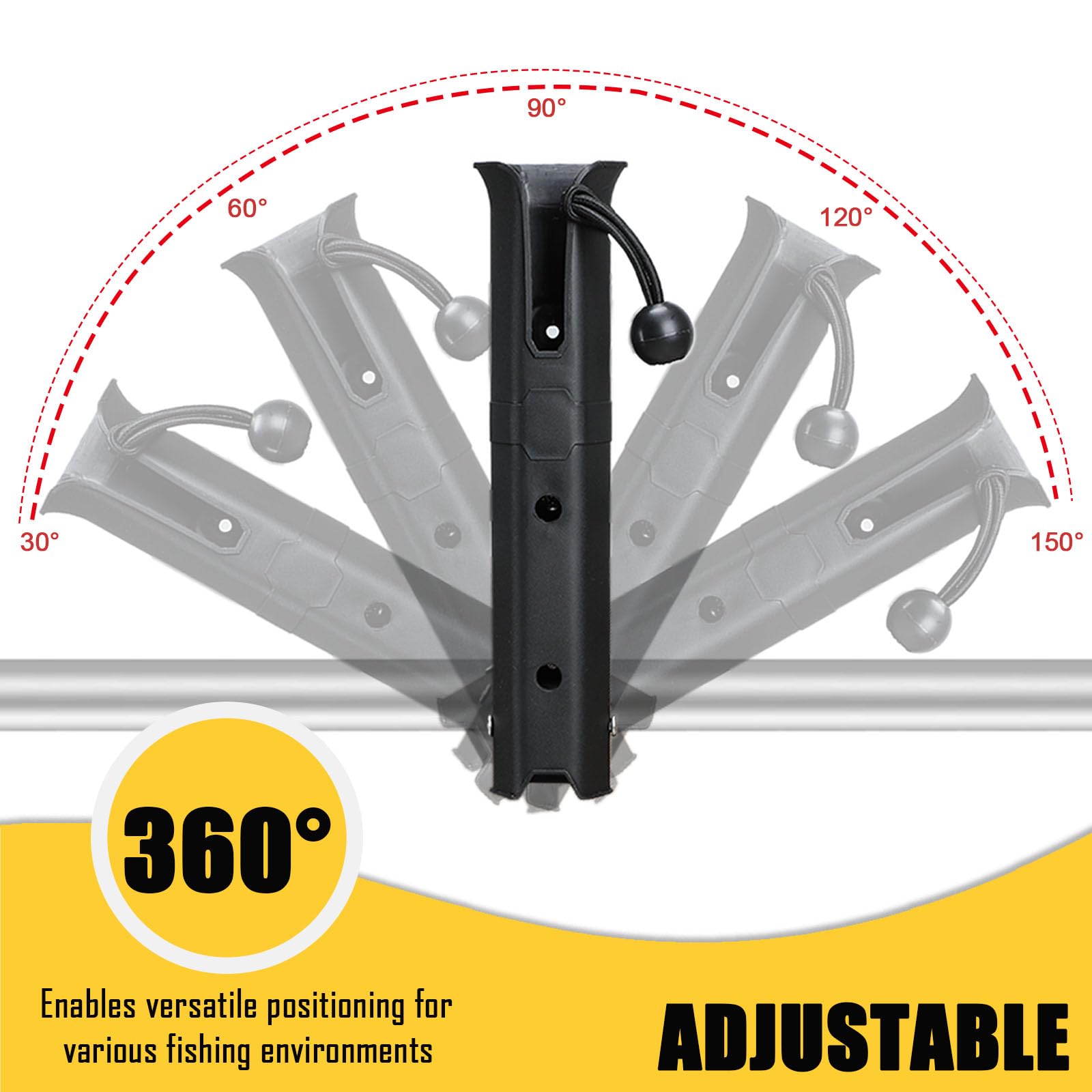 Adjustable Fishing Rod Holder Mount for Bicycle, Kayak, Motorcycle, ATV & Beach Cart - 1.6