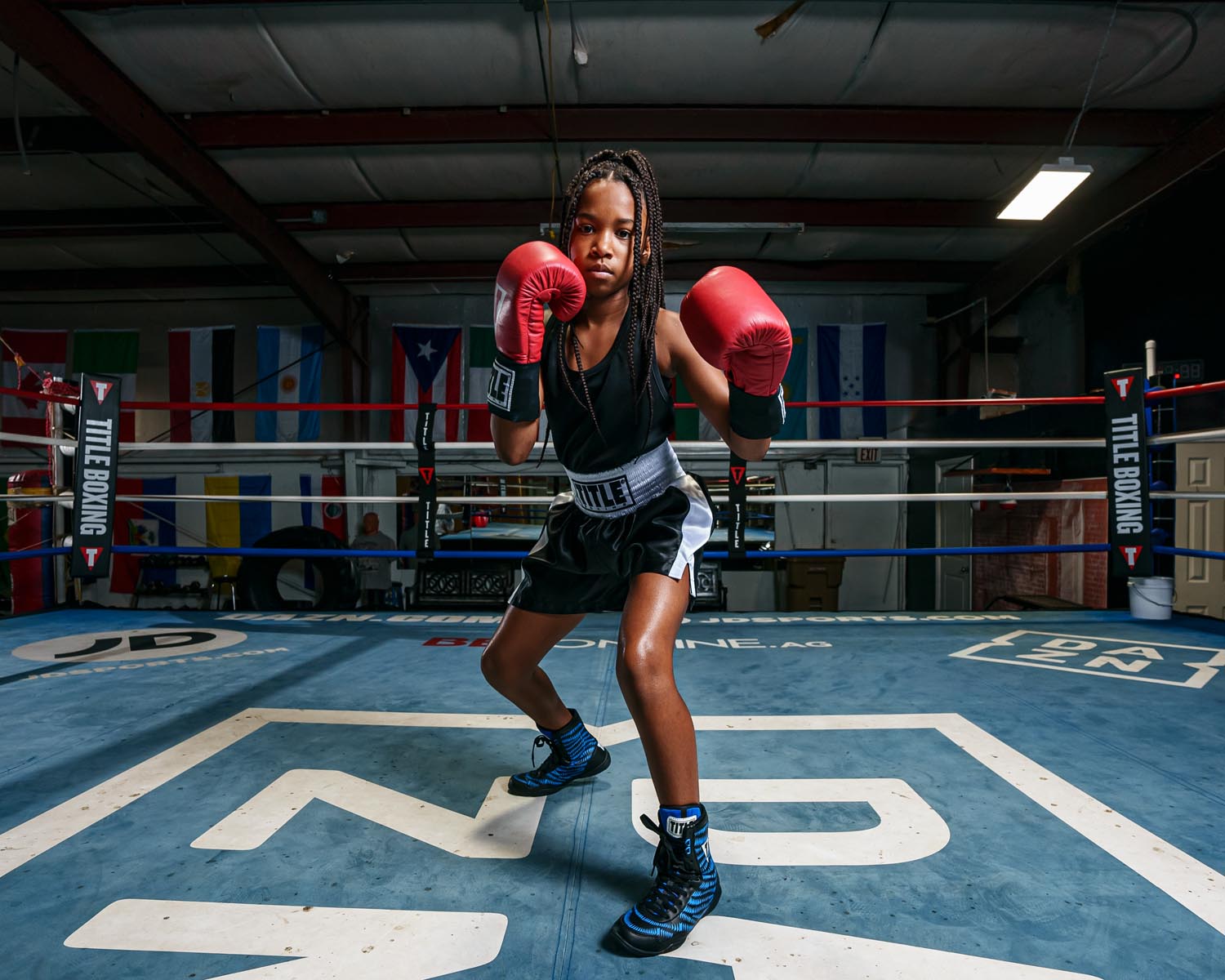 TITLE Boxing Professional Women’s Satin Striped Boxing Shorts - High Performance Training & Competition Apparel for Female Boxers