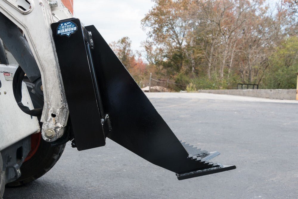 Blue Diamond® Skid Steer Tree Grubber Attachment - Heavy Duty Brush & Root Removal Tool for Land Clearing & Forestry Work