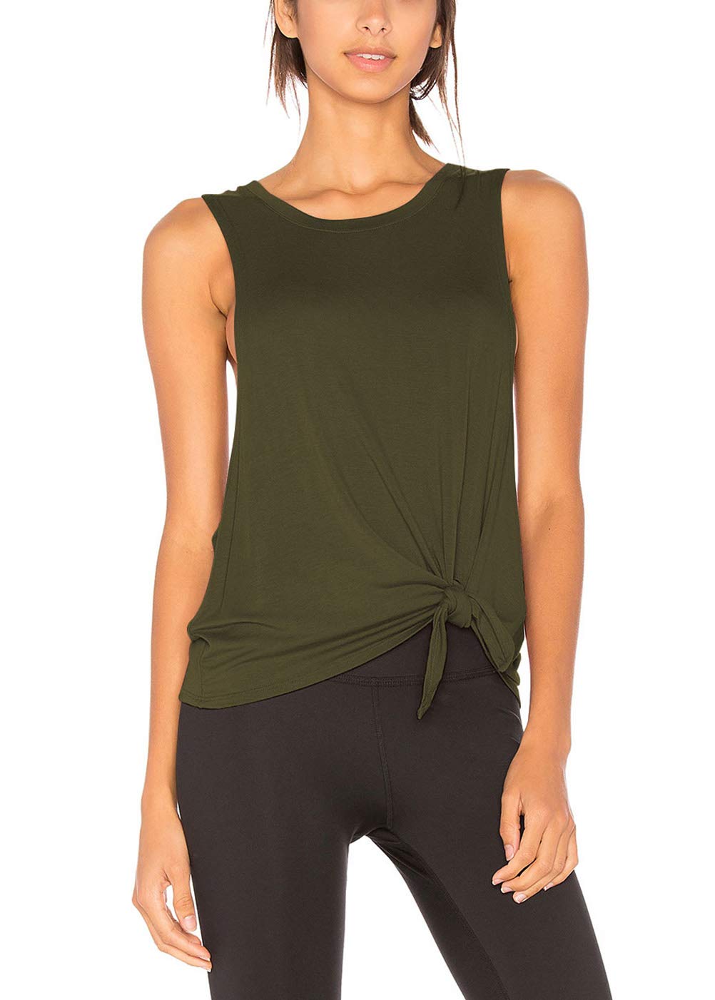 Bestisun Women's Sexy Workout Tank Tops - Tie Knot Yoga Shirts for Gym, Running & Athletic Wear - Breathable Crop Tops for Women's Fitness & Yoga Classes