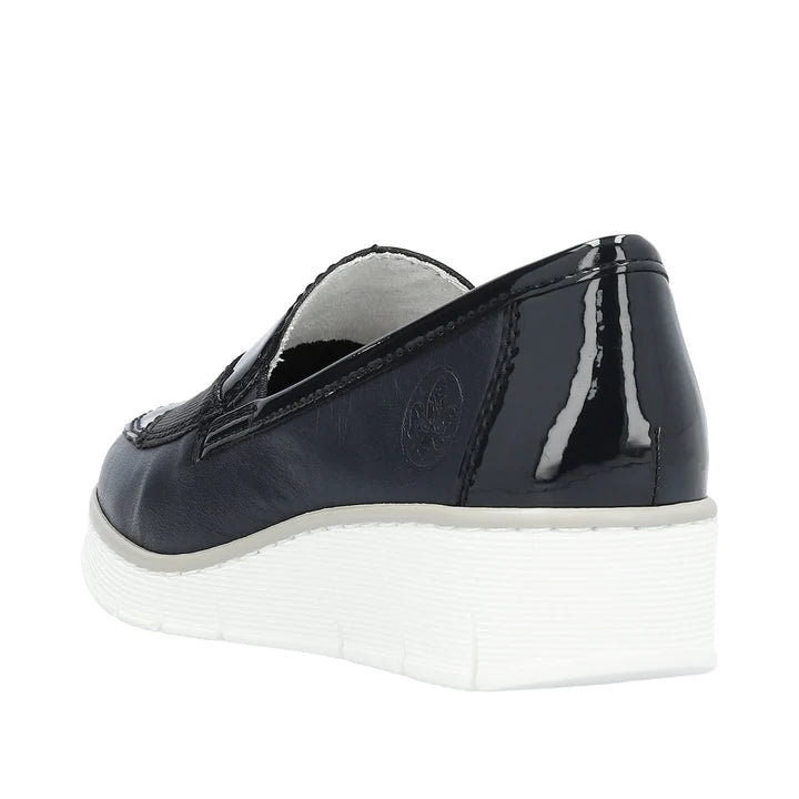 Rieker 53785 Dark Blue Women's Comfortable Slip-On Shoes for Casual Wear & Everyday Use
