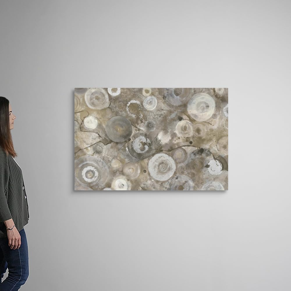 Albena Hristova Neutral Agate Canvas Wall Art Print - 48x32 Inch Contemporary Abstract Painting for Modern Home Decor | Perfect for Living Room, Bedroom & Office Wall Art