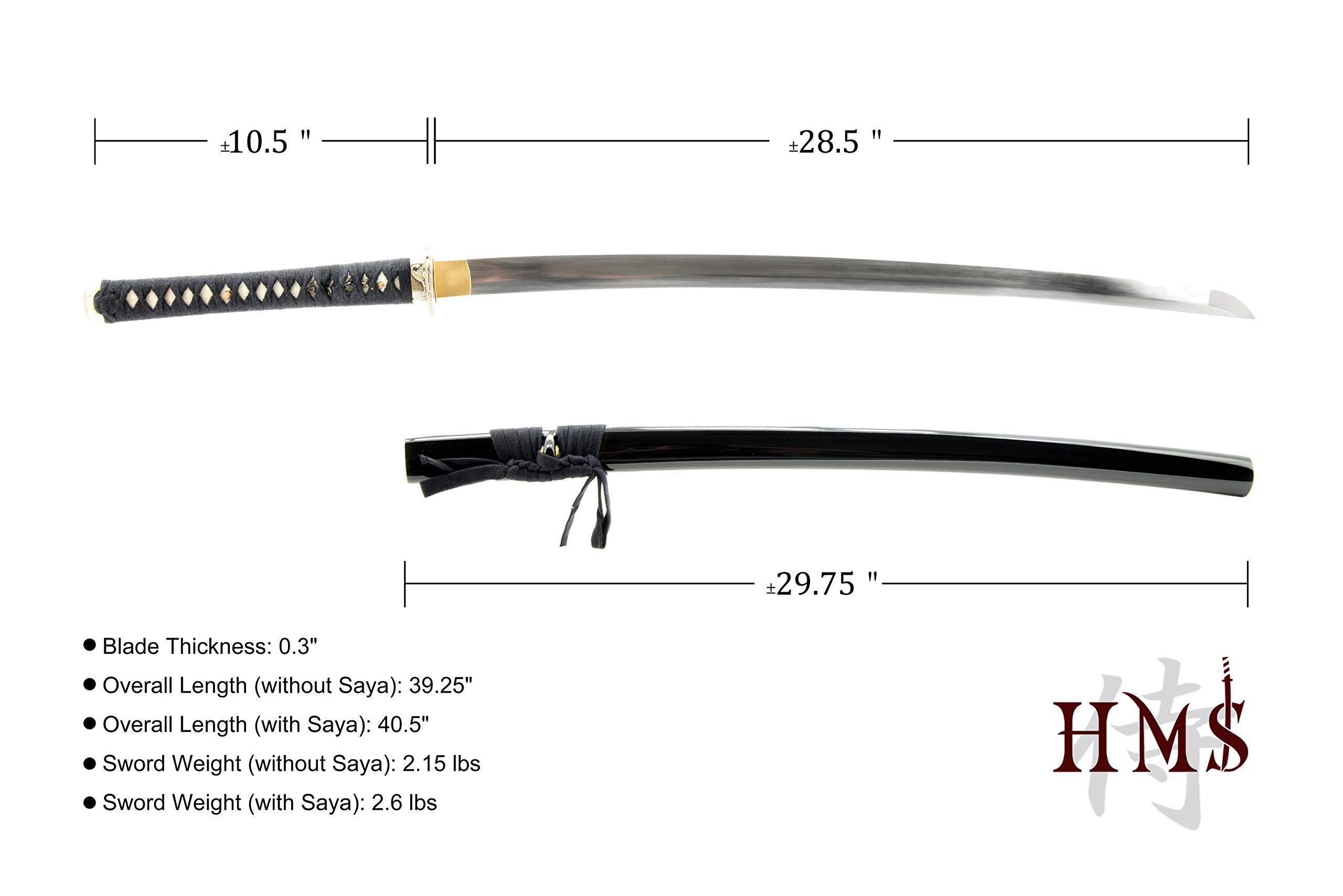 Handmade 1045 Carbon Steel Samurai Katana Sword - Authentic Hand Forged Japanese Katana for Martial Arts Training, Cosplay & Collection