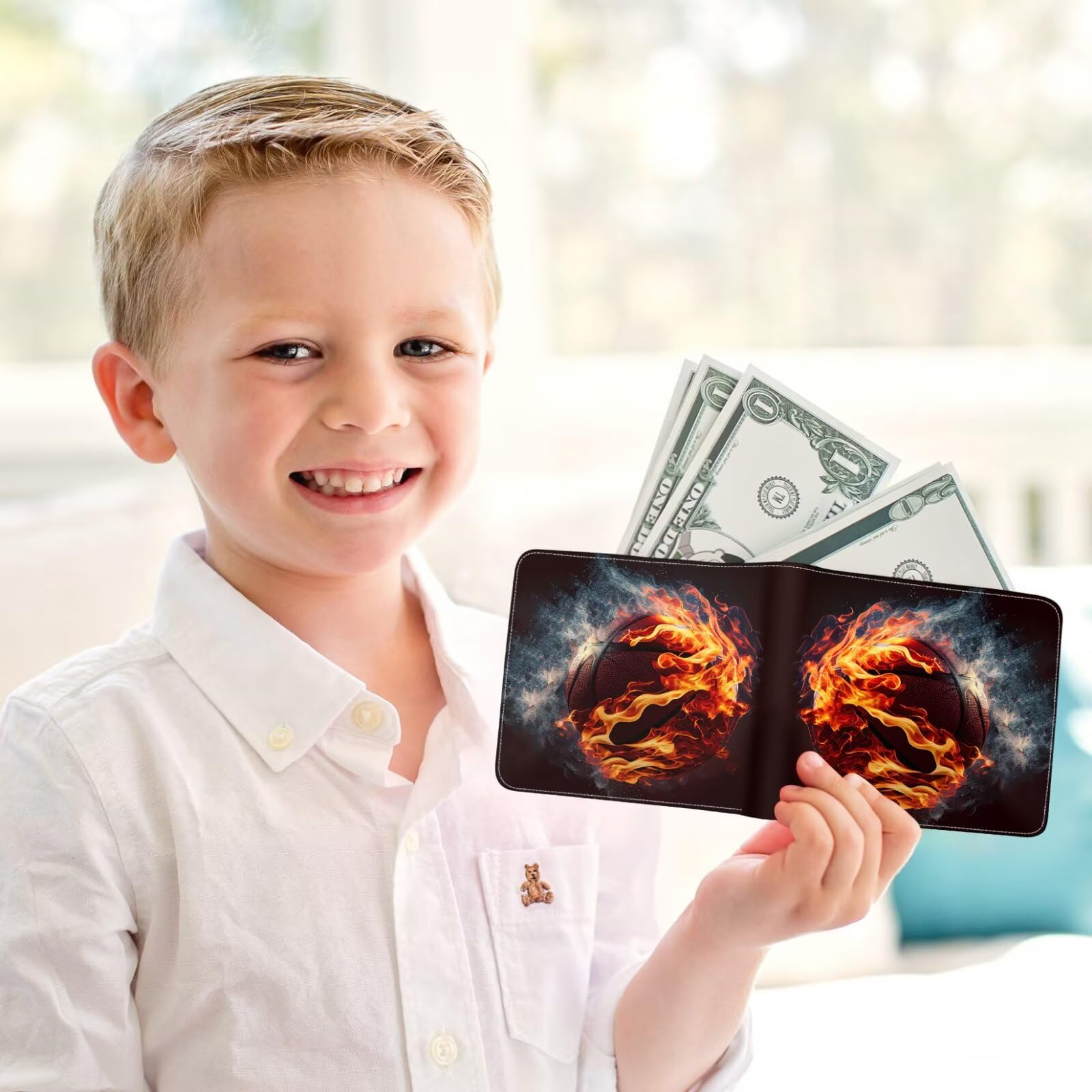 Cool RFID Blocking Leather Wallet for Boys Ages 8-15 - Bifold Design with Card Slots, Coin Pocket & ID Window - Perfect Birthday & Christmas Gift for Teens | School, Travel & Everyday Use