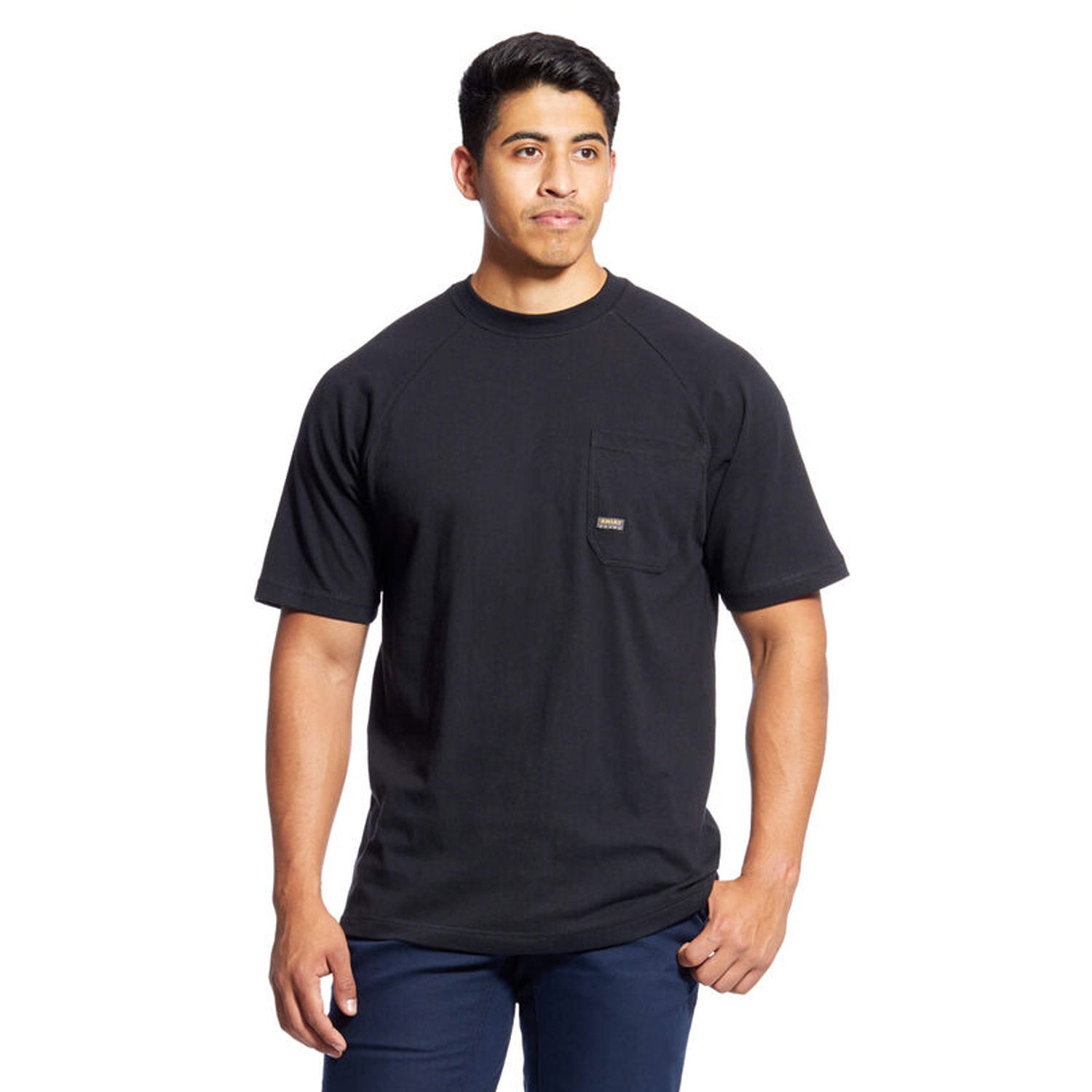 Ariat Men's Rebar CottonStrong T-Shirt - Soft Breathable Cotton Tee for Work, Outdoor & Casual Wear - Black