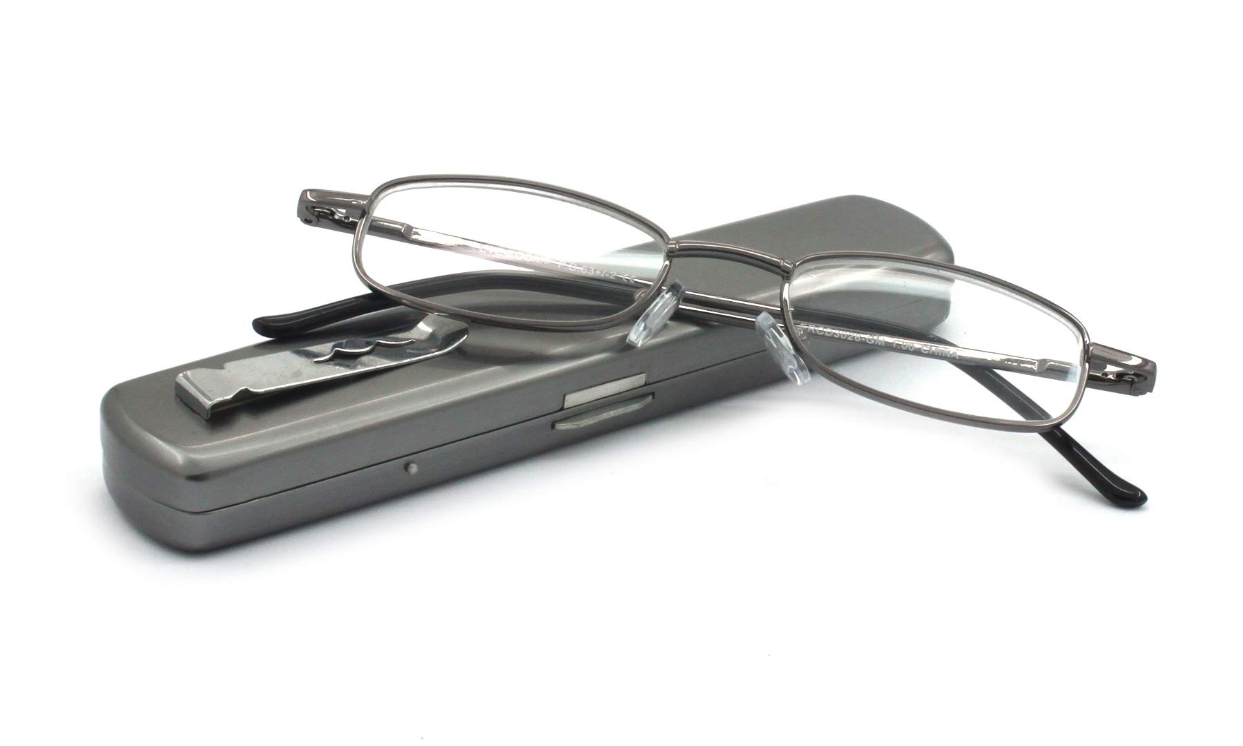 Lightweight Portable Metal Reading Glasses with Carrying Case for Men & Women - Perfect for Travel, Reading, and Everyday Use