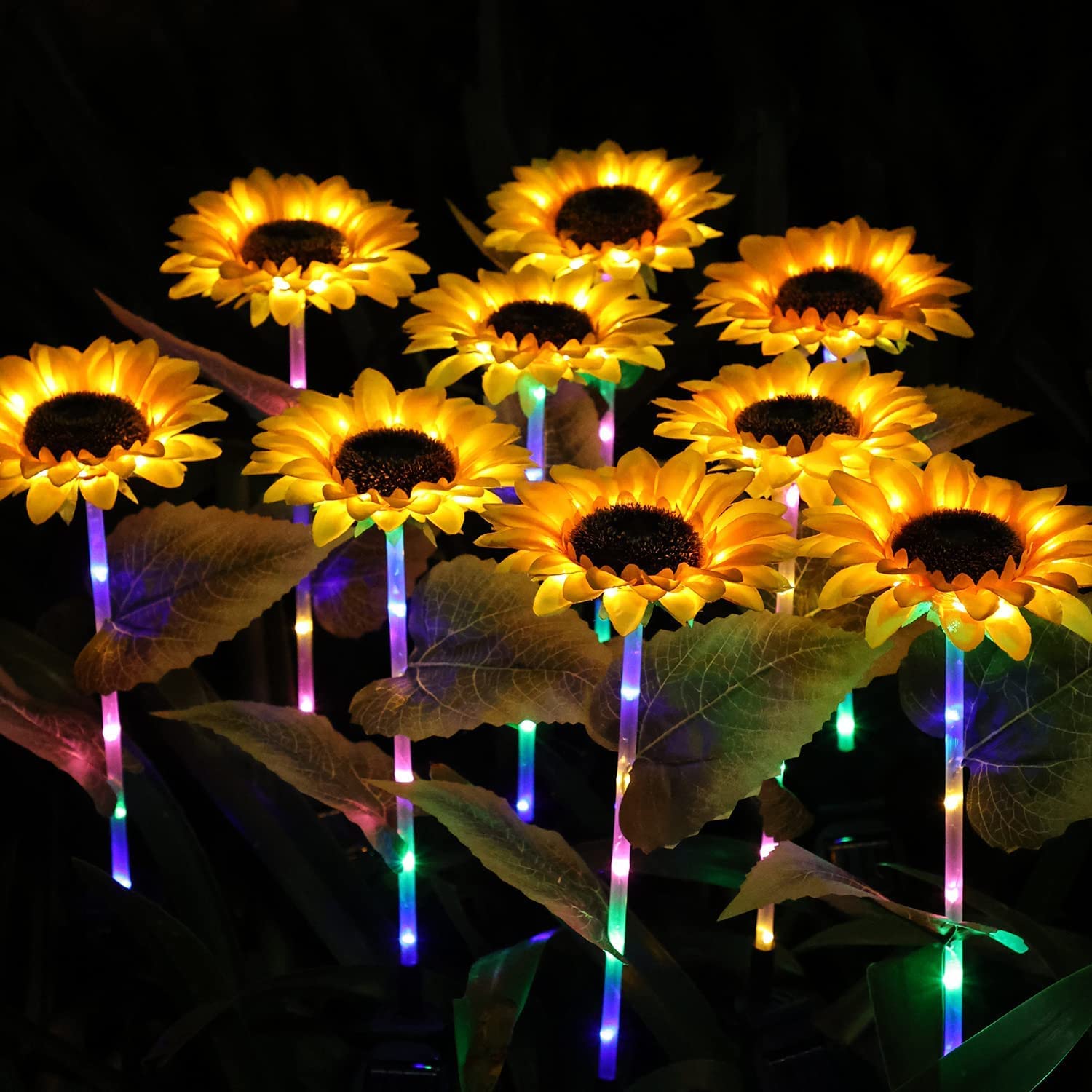 Solar Sunflower Garden Lights Outdoor - Waterproof Solar Powered Lawn Lamp for Courtyard, Yard & Landscape Decoration (New Upgraded Version) - Perfect for Patio, Pathway & Garden Lighting at Night