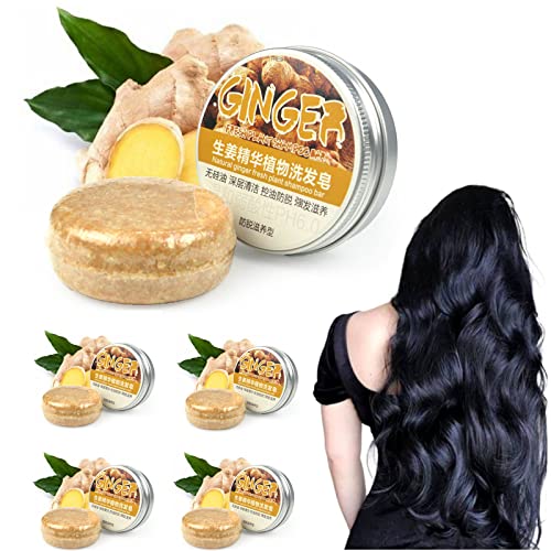 Kahbin 100% Natural Shampoo Bar for Dry Damaged Hair Repair - Organic Solid Shampoo & Conditioner Soap with Ginger, Seaweed, Lemon, Rose, Cinnamon & Jasmine - Vegan, Sulfate-Free Hair Care for Travel & Eco-Friendly Lifestyle
