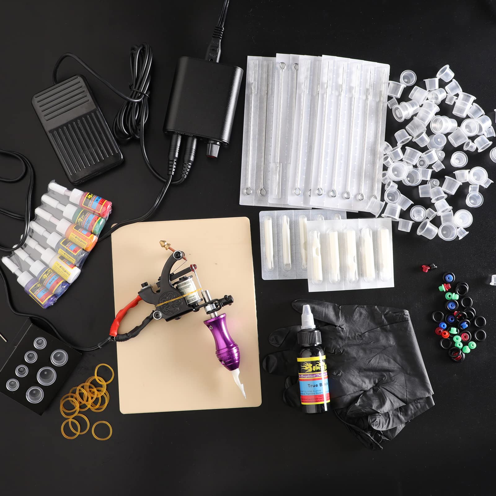 Solong Tattoo Starter Kit - Pro Machine, 14 Inks & Accessories for Tattoo Artists