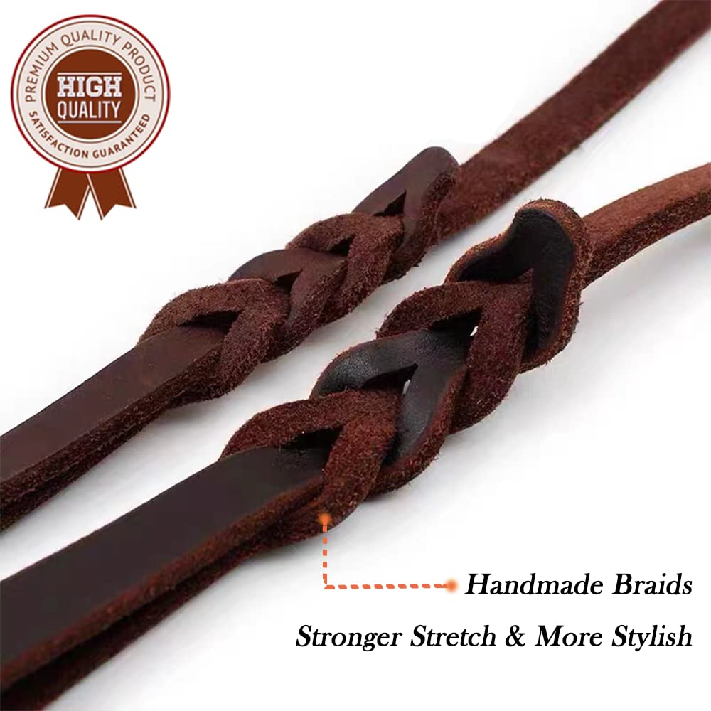 Premium 2FT Leather Dog Leash - 1/2 Inch Wide Short Training Leash for Small, Medium & Large Dogs | Durable Leather Dog Walking Leash for Obedience Training, Daily Walks & Outdoor Adventures