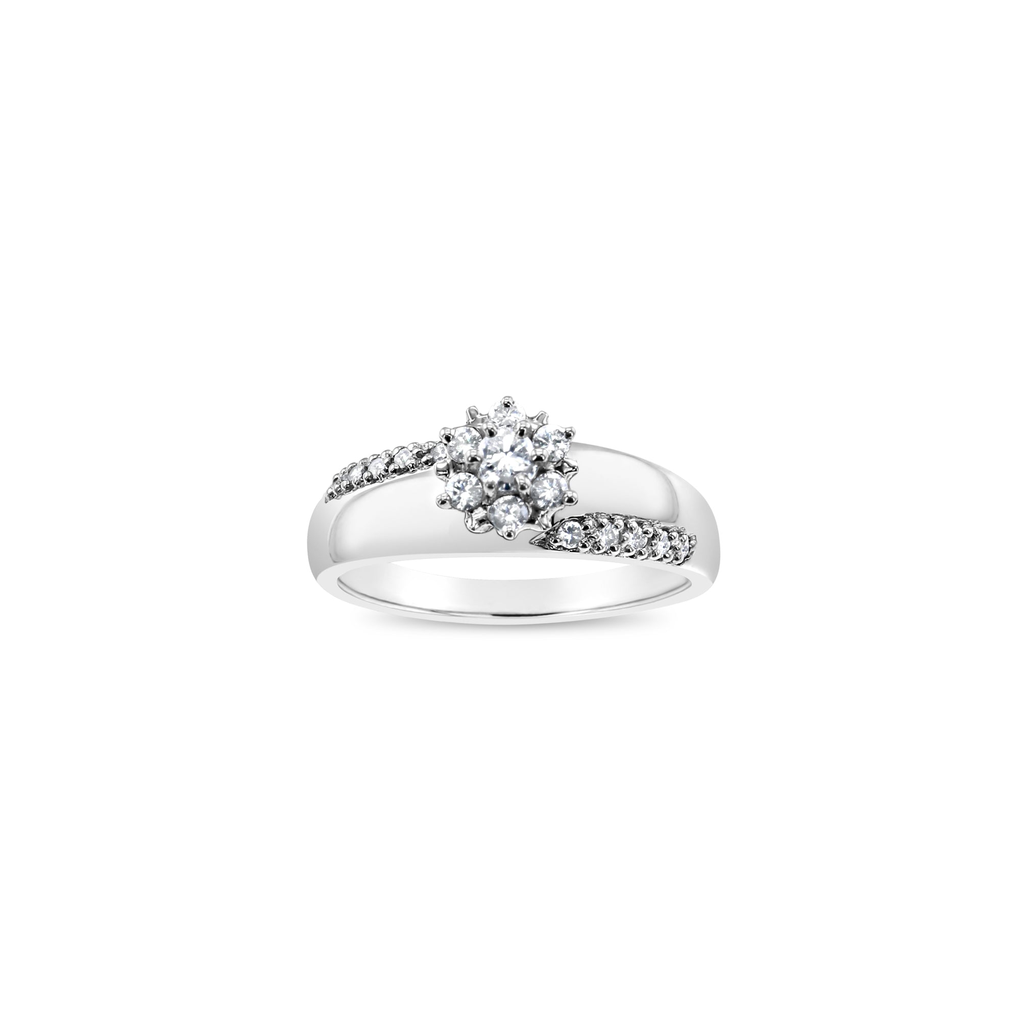 0.5 Carat Diamond Engagement Ring for Women - 14K White Gold Solitaire Ring - Perfect for Proposals, Anniversaries & Weddings