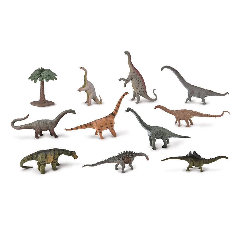 Mini Sauropod Dinosaur Toys - 12 Pack Small Plastic Dino Figures for Kids Collection, Party Favors, School Projects & Educational Play | Perfect for Birthday Gifts, Classroom Rewards & Dinosaur Theme Decor