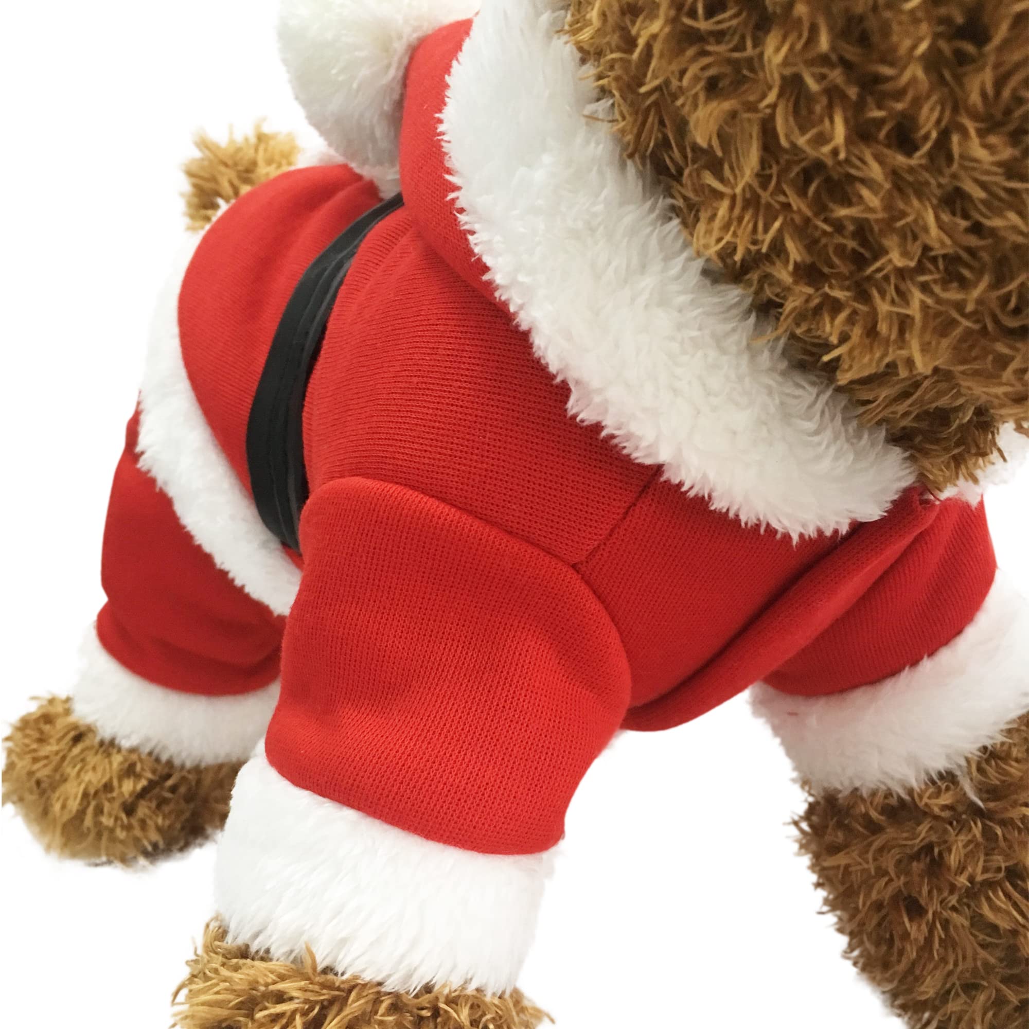 Santa Dog Costume for Small Dogs - Christmas Pet Clothes, Winter Puppy Hoodie & Kitty Sweater | Perfect for Holiday Photos & Cold Weather Outings
