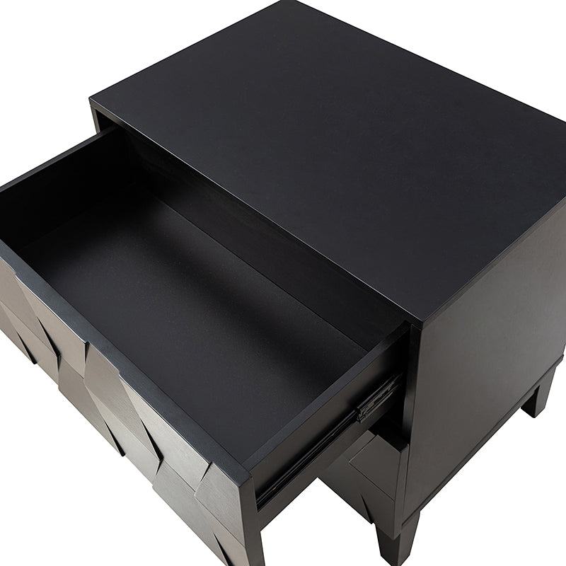 2-Drawer Nightstand with Built-in USB Outlets - Modern Bedside Table for Charging Devices, Perfect for Bedroom, Living Room, or Office