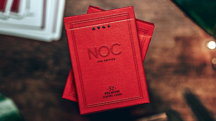 NOC Pro 2021 Burgundy Red Playing Cards - Premium Poker Cards for Magic Tricks, Cardistry & Casino Games