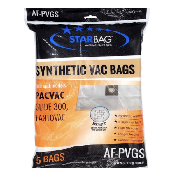 Starbag AF PVGS Synthetic Vacuum Cleaner Bags - 10 Pack | HEPA Filtration | Compatible with Major Vacuum Brands | Ideal for Home Cleaning, Pet Hair & Allergen Removal