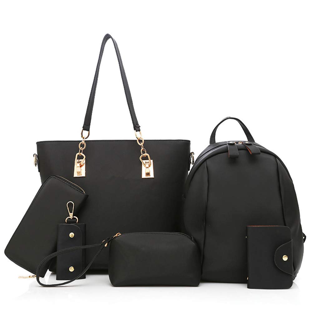 6PCS Women's Handbag Set - Waterproof Shoulder Bag, Top Handle Purse, Tote, Wallet & Key Case | Perfect for Work, Travel & Daily Use