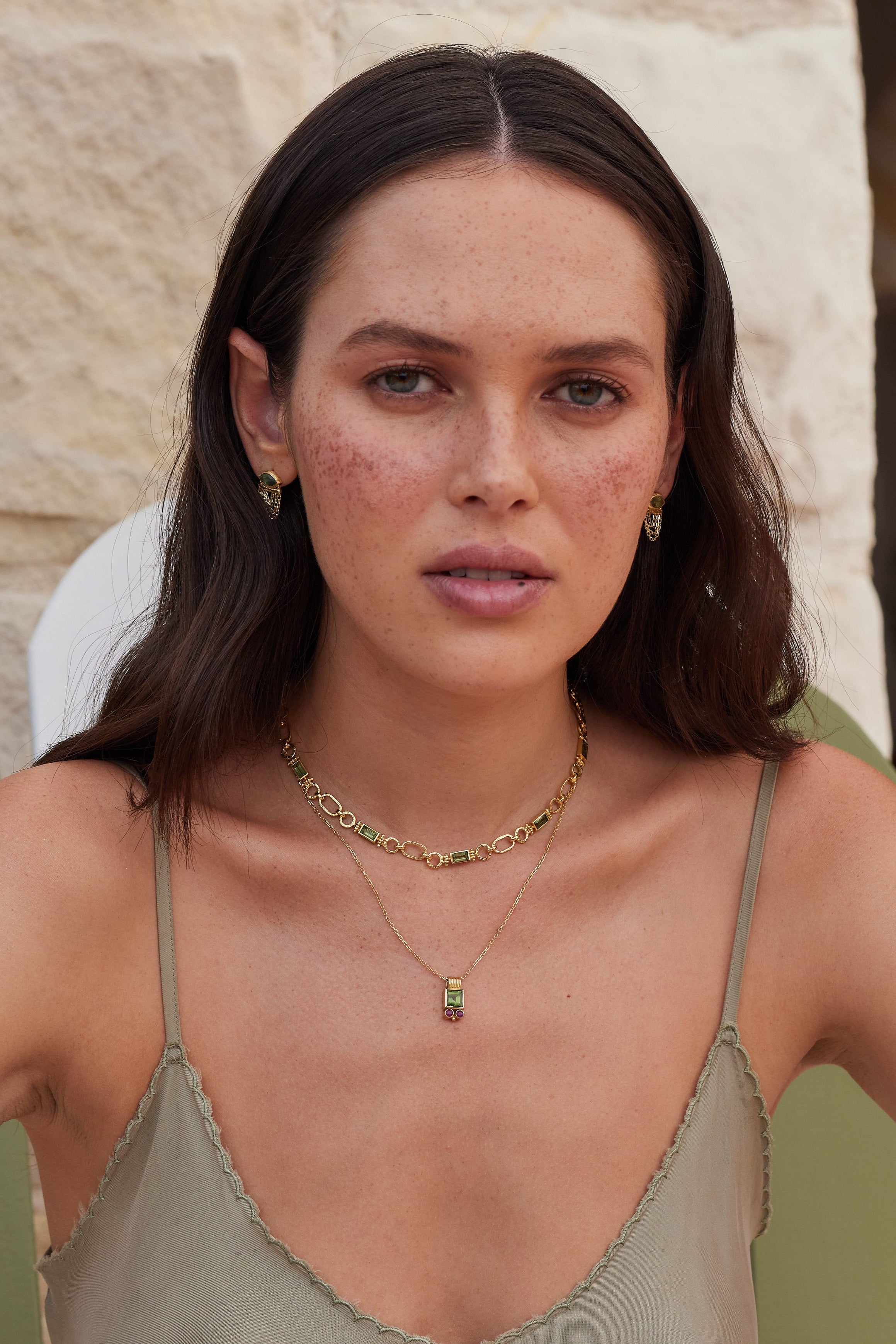 Petra Apatite Gold Necklace for Women - Elegant Blue Gemstone Jewelry Gift for Birthday, Anniversary & Special Occasions